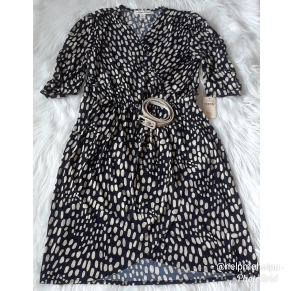 TAKE1/2 OFF ColdwaterCreek DAPPLED FAUX WRAP DRESS - Picture 6 of 8